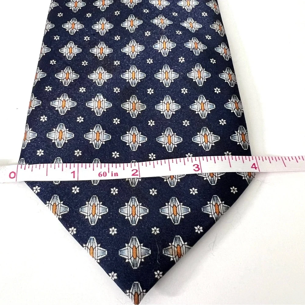 HUGO BOSS Men's 100% Silk Necktie - Navy Blue Silk Tie